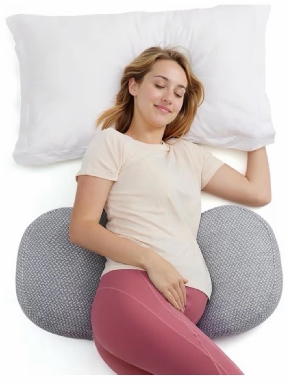 NWT - Momcozy - Momcozy Portable Pregnancy Pillow – W Shaped - Gray